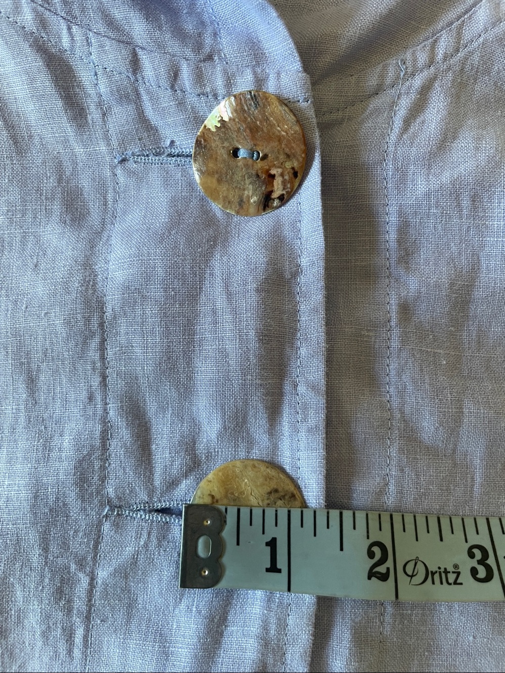 Kleen Light Blue Embroidered Hooded Linen Trench Coat Shell Button Down - Picture 11 of 11